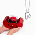 Load image into Gallery viewer, Forever Love Necklace with Red Heart Rose Box