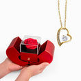 Load image into Gallery viewer, Forever Love Necklace with Red Heart Rose Box